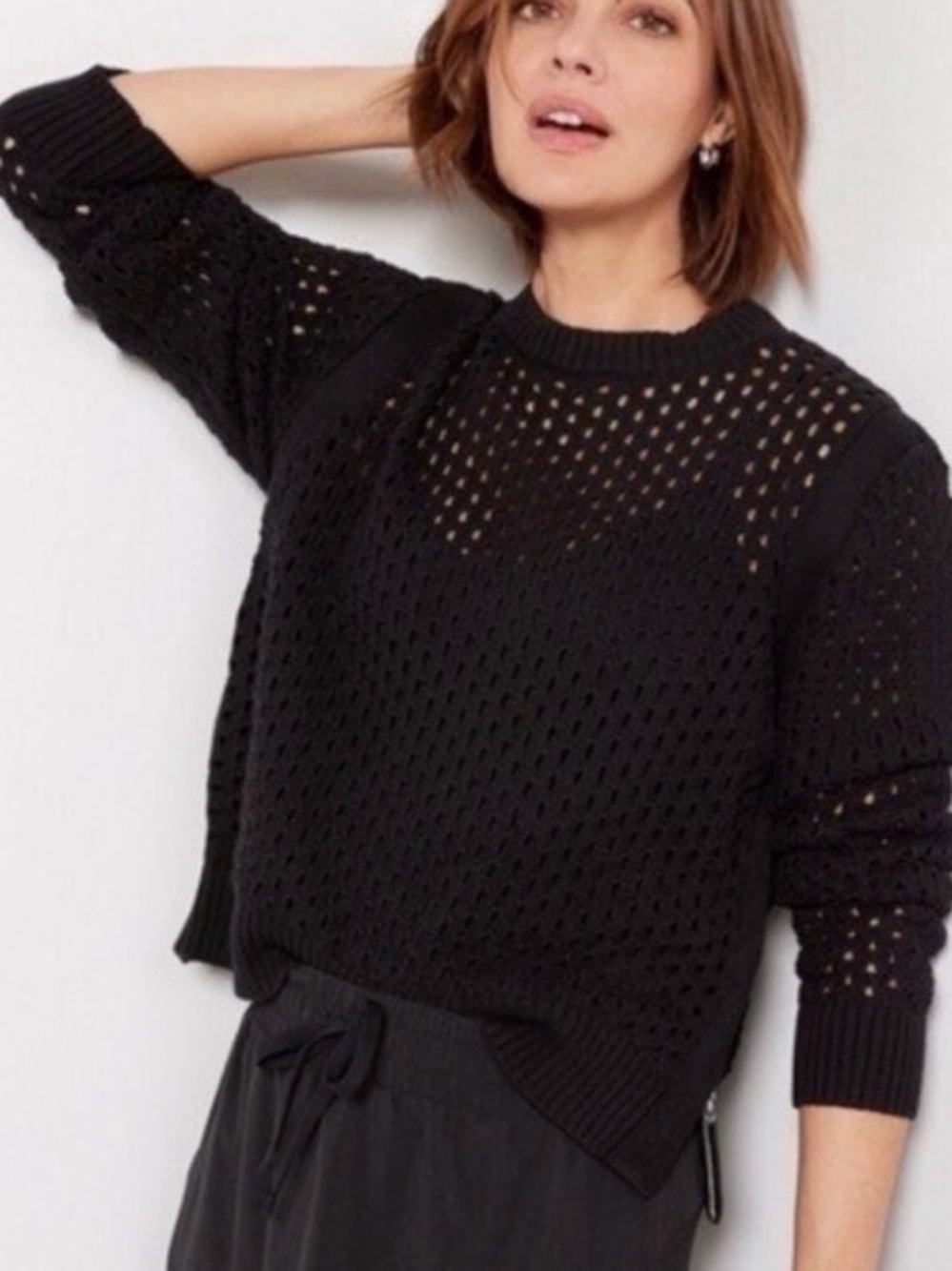 Varley Hains Knit Crew Black Pullover  XL